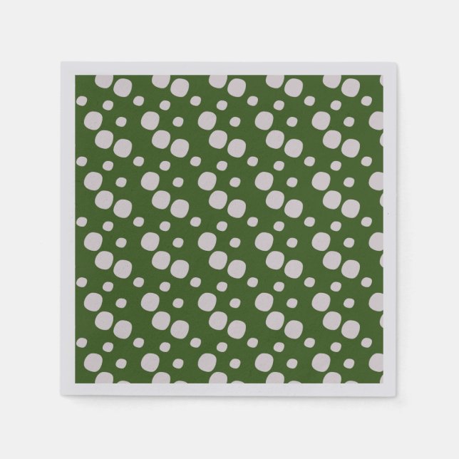 Leafy Green Pink Dots  Napkins (Front)