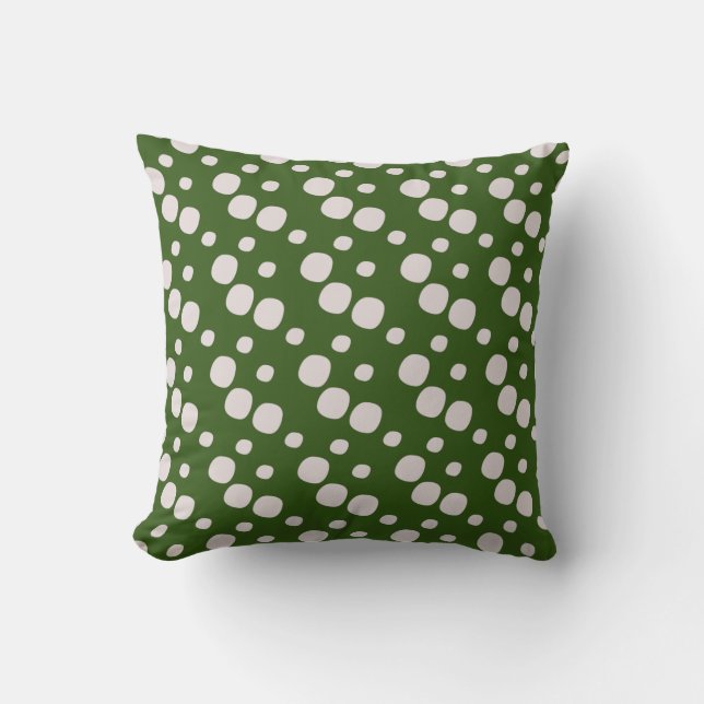 Leafy Green Pink Dots  Throw Pillow (Front)