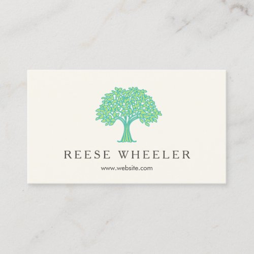 Leafy Green Tree Logo Natural Health and Nature Business Card