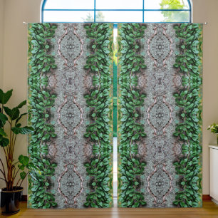 Leafy Green Vine On Tree Mirror Abstract Blackout Curtains