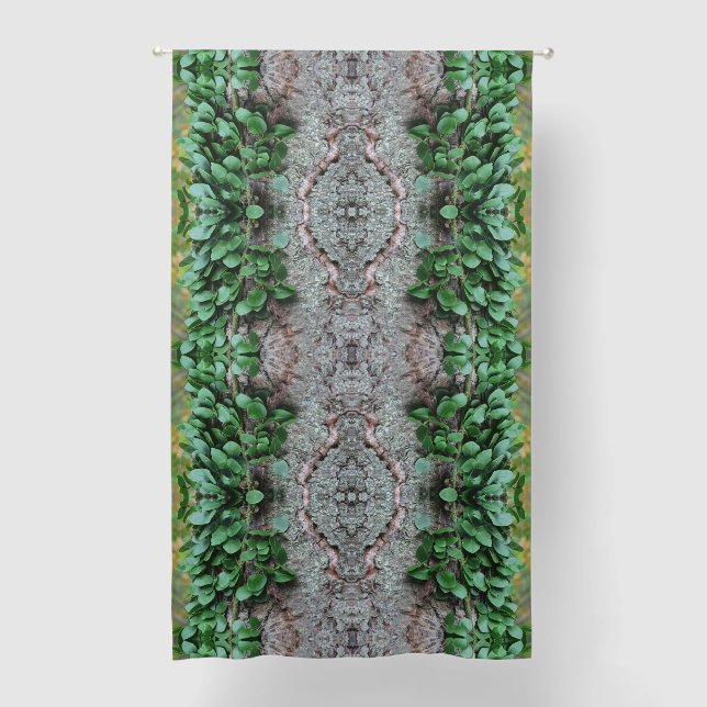 Leafy Green Vine On Tree Mirror Abstract  Blackout Curtains (Front)