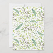 Leafy Green | Watercolor Wreath Baby Shower Invitation (Back)