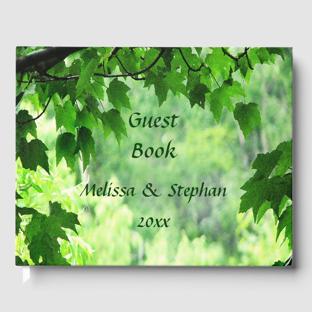 Leafy Green Wedding Guest Book (Front)