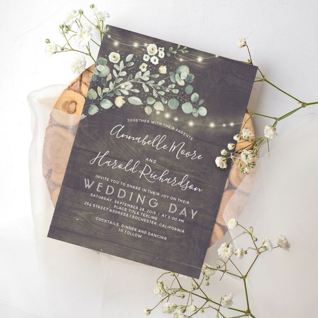 Leafy Greenery | Rustic Country Wedding Invitation (Creator Uploaded)