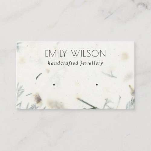 Leafy Handmade Paper Texture Stud Earring Display Business Card