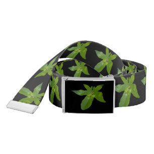 "Leafy Haven: A Small Green Frog on a Grape Leaf" Belt