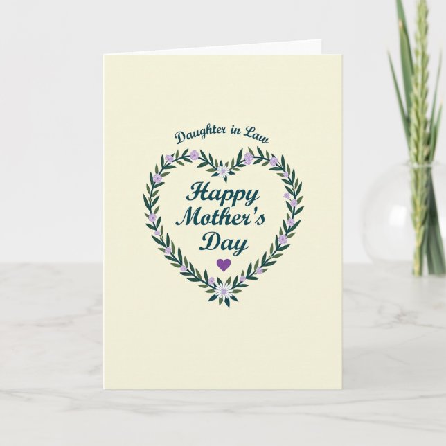 Leafy Heart Mothers Day Card (Front)