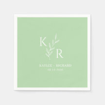 Leafy Initials Wedding Engagement Bridal Shower