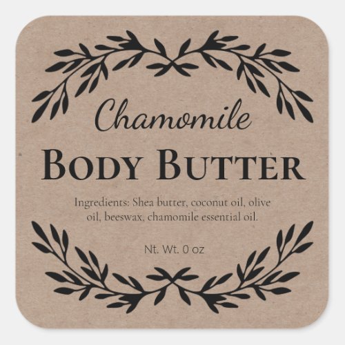 Leafy Kraft Soothing Body Butter Labels