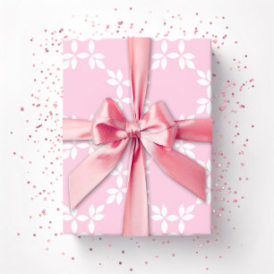 Leafy Lattice in Pink Wrapping Paper