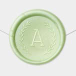 Leafy Laurel Personalized Monogram Initial Wax Seal Sticker<br><div class="desc">A stylish custom wax seal design featuring your personalized monogram initial framed by a round crest or wreath of leafy laurel branches.</div>