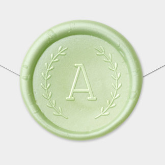 Leafy Laurel Single Initial Monogram Wax Seal Sticker