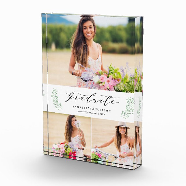 Leafy Laurels Graduation Photo Block (Right)