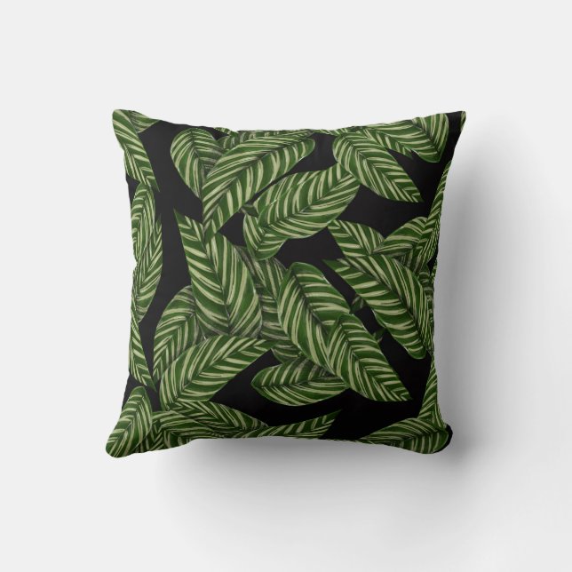 Leafy Luxurious Throw Pillow (Back)