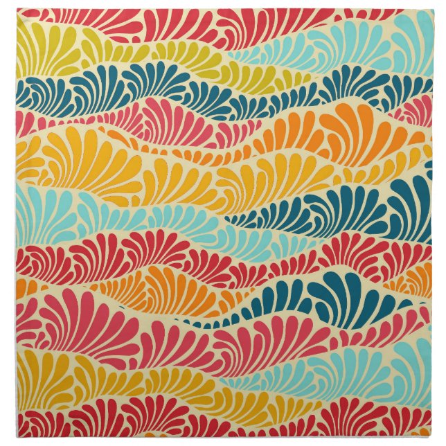 Leafy Mosaic Cloth Napkin (Front)