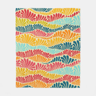 Leafy Mosaic Fleece Blanket