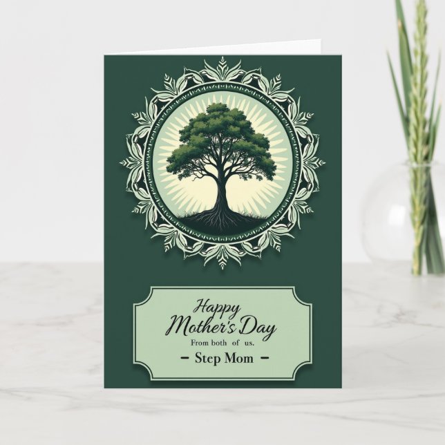 Leafy Mothers Day Mandala Card (Front)