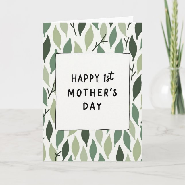 Leafy Mothers Day Message Card (Front)