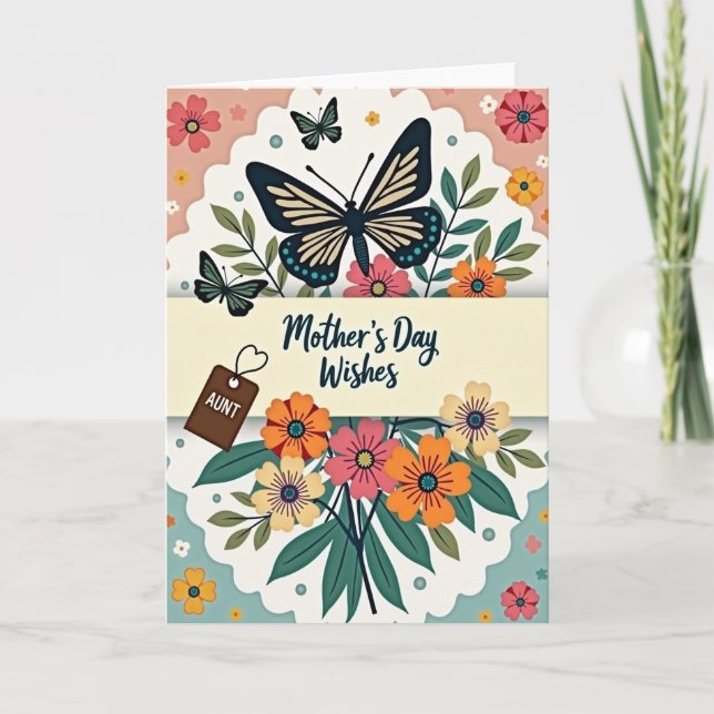 Leafy Mothers Day Wishes Card (Front)