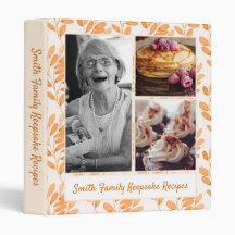 Leafy Orange Collage Recipe 3 Ring Binder