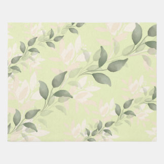 leafy pattern green rug