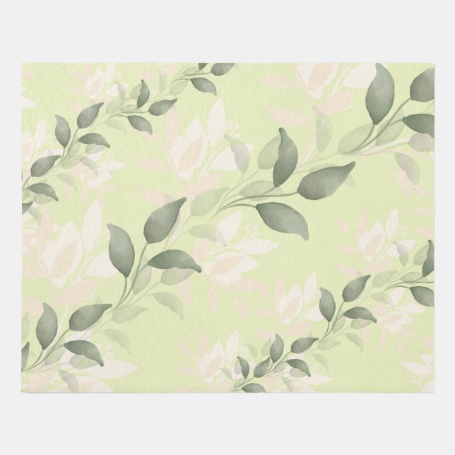 leafy pattern green rug (Front)