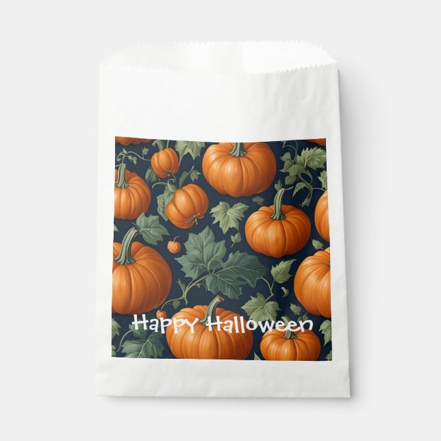 Leafy Pumpkin Patch Favor Bag (Front)