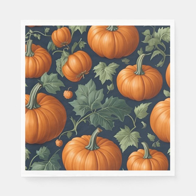 Leafy Pumpkin Patch  Napkins (Front)