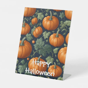 Leafy Pumpkin Patch Pedestal Sign