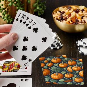 Leafy Pumpkin Patch Poker Cards