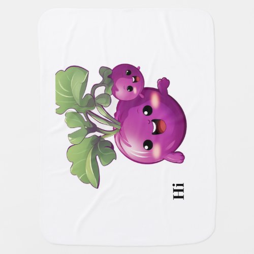 Leafy Purple Carrot Mother and Child Cartoon Baby  Baby Blanket