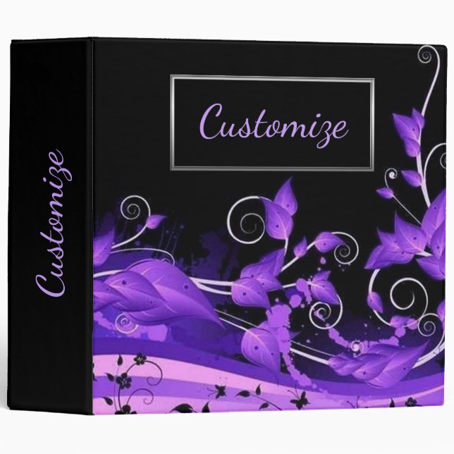 Leafy Purple Vines Binder (Front/Spine)