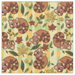Leafy Red Panda Fabric