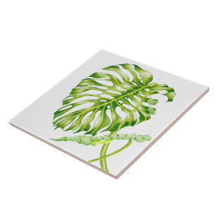Leafy Sculptures on a Ceramic Tile (2)