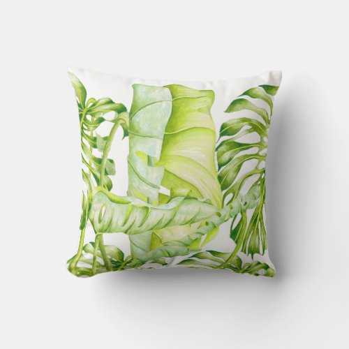 Leafy Sculptures on a Throw Pillow 