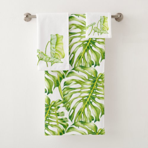 Leafy Sculptures on a Towel Set 1