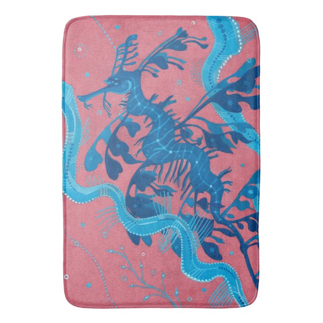 Leafy Sea Dragon Seahorse Fish Underwater Animals Bath Mat (Front Vertical)