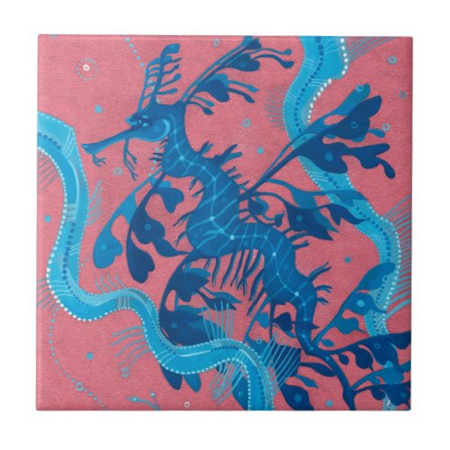 Leafy Sea Dragon Seahorse Fish Underwater Animals Ceramic Tile