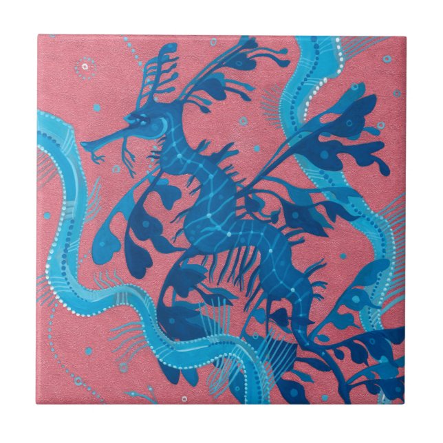 Leafy Sea Dragon Seahorse Fish Underwater Animals Ceramic Tile (Front)