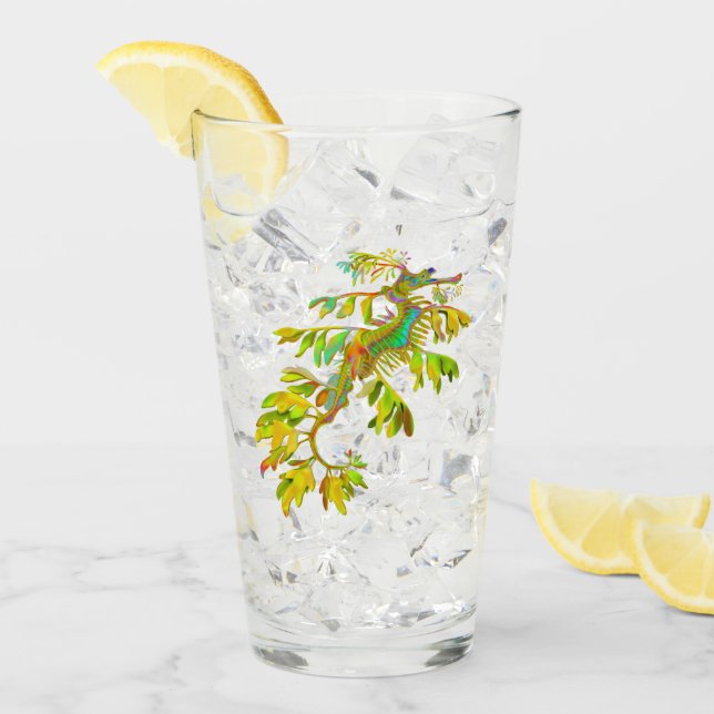 Leafy Sea Dragon Seahorse Glass Tumbler (Front Ice)