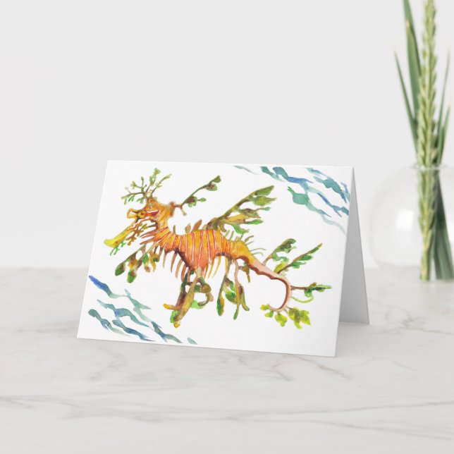 Leafy Seadragon Artwork Blank Greeting Card (Front)