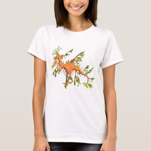 Leafy Seadragon Artwork Womens T_shirt