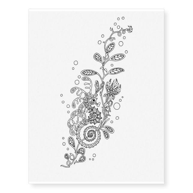 Leafy Seahorse Temporary Tattoos (Front)