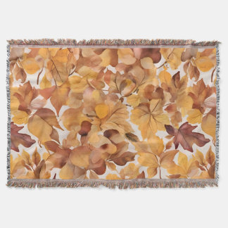 Leafy Shades Of Color Pattern Design Throw Blanket