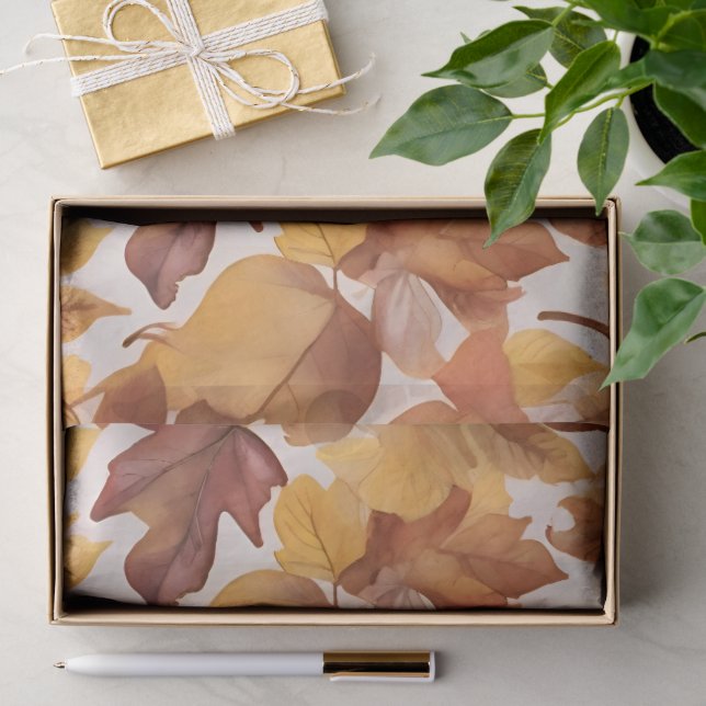 Leafy Shades Of Color Pattern Design  Tissue Paper (Gift)