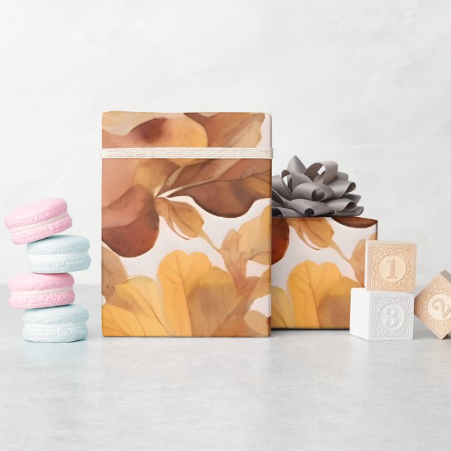 Leafy Shades Of Color Pattern Design  Wrapping Paper (Baby Shower)