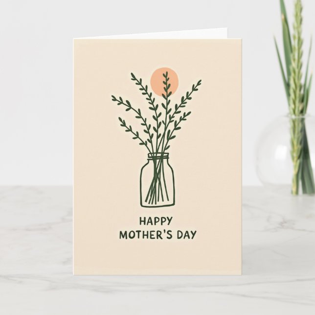 Leafy Sprigs Mothers Day Card (Front)
