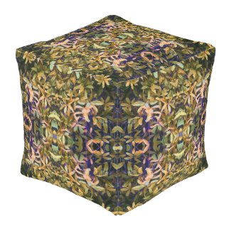 Leafy Tapestry Outdoor Pouf