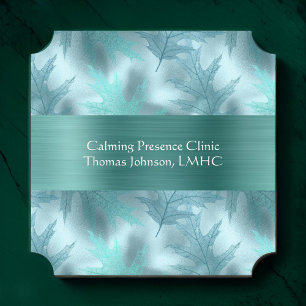 Leafy Teal Mental Health Counselor Psychologist Paper Coaster