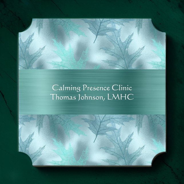 Leafy Teal Mental Health Counselor | Psychologist Paper Coaster (Creator Uploaded)